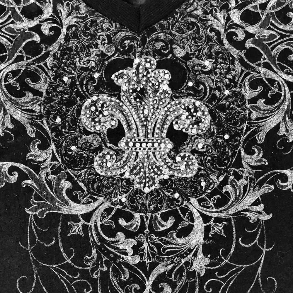 Vocal jeweled burnout tee shirt